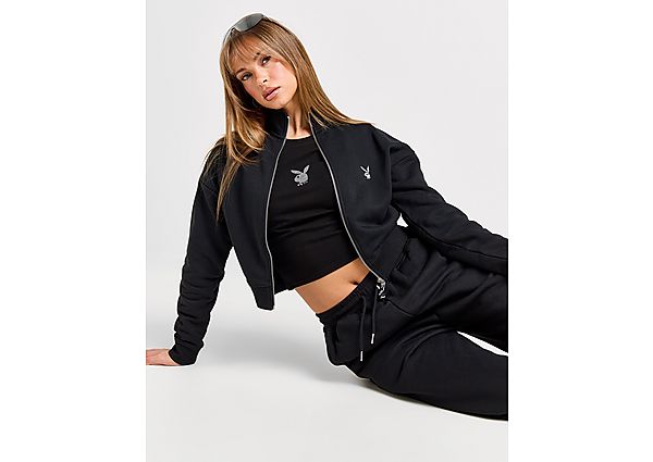 Playboy Cropped Track Top Black