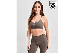 Nike Training Graphic Swoosh Sports Bra Brown