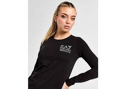 Ea7 Emporio Armani Box Logo Long Sleeve T-Shirt Black