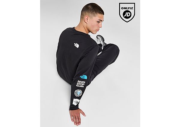 The North Face Stacked Logo Long Sleeve T Black