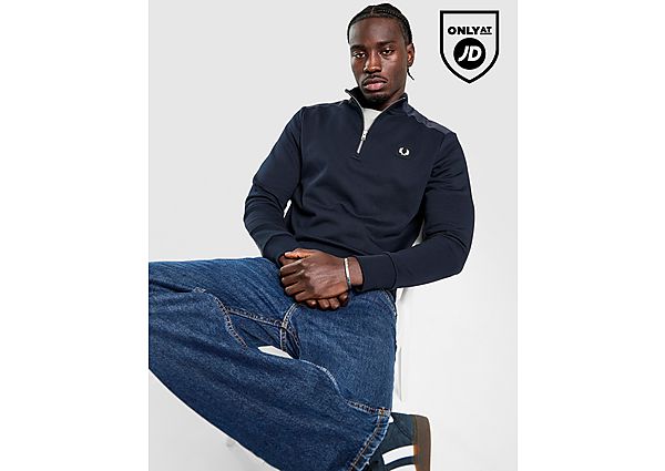 Fred Perry Badge Panel 1/2 Zip Sweatshirt