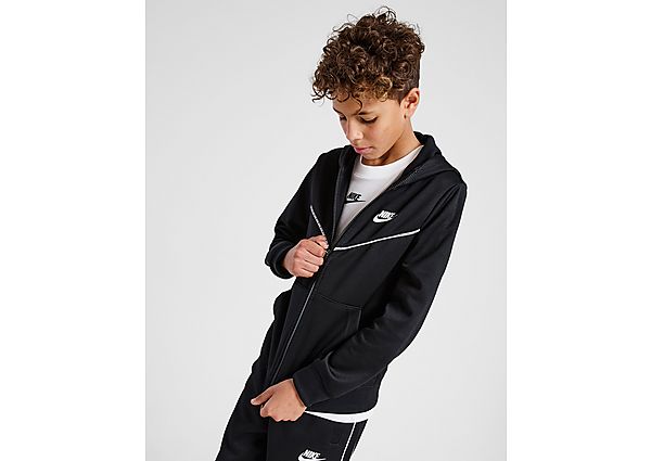 Nike Tape Poly Full Zip Hoodie Junior Kids Black