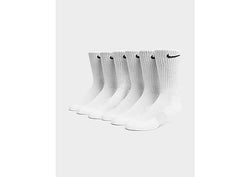 Nike 6-Pack Everyday Cushioned Training Crew Socks White