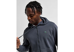 Lacoste Full Zip Fleece Hoodie Grey