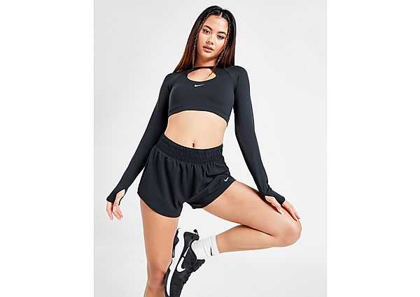 Nike Training Cutout Padded Long Sleeve Top Black White