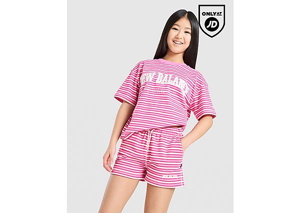 New Balance Girls\' Stripe Boyfriend T-Shirt Junior