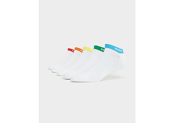 BOSS 5 Pack Ankle Socks White