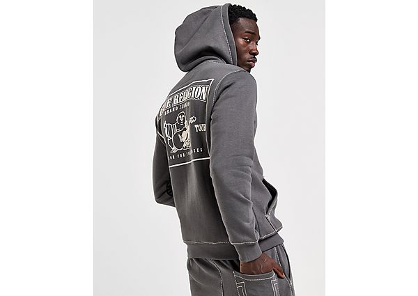 True Religion Big T Zip Through Hoodie Grey