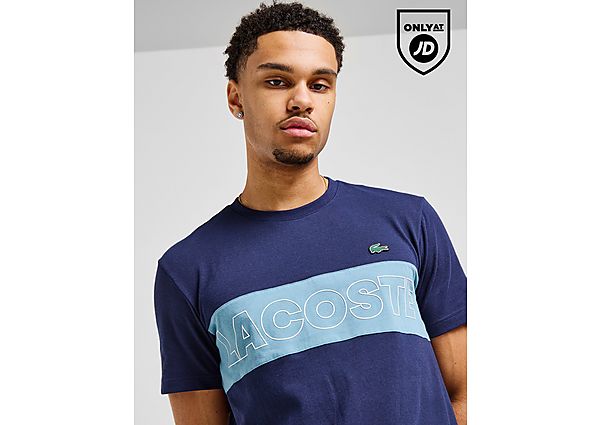 Lacoste Colour Block Branded T-Shirt Blue