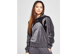 adidas Originals Velvet Panel Overhead Hoodie Grey Six