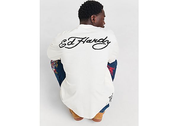 Ed Hardy Venom Slither Long Sleeve T White