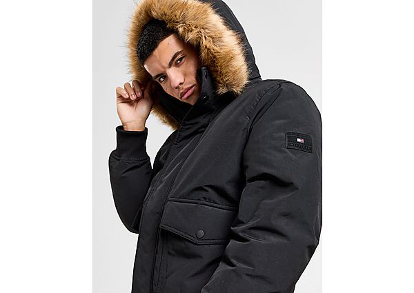 Tommy Hilfiger Faux Fur Padded Jacket Black