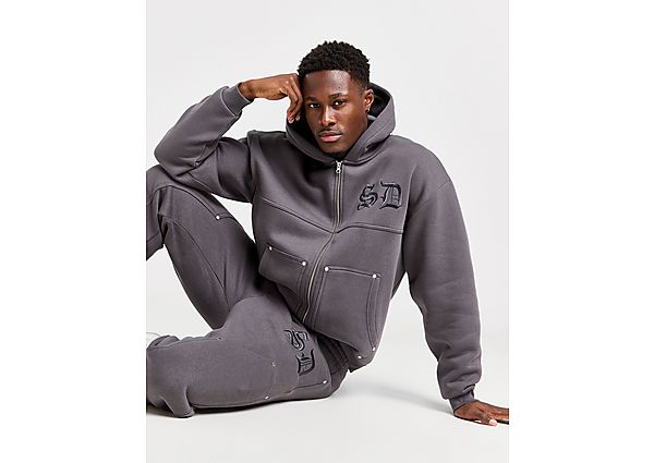 Supply & Demand Austin Zip Through Hoodie Charcoal