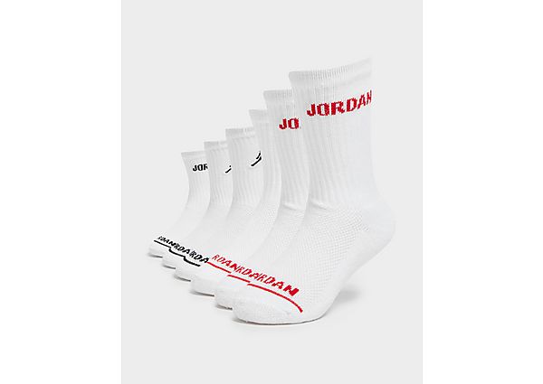 Jordan 6-Pack Crew Socks Junior White