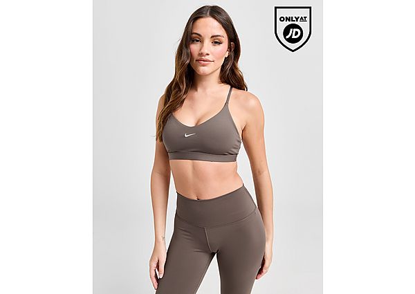 Nike Training Graphic Sosh Sports Bra Brown