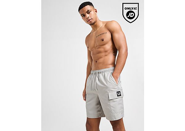 Fred Perry Badge Cargo Swim Shorts Grey