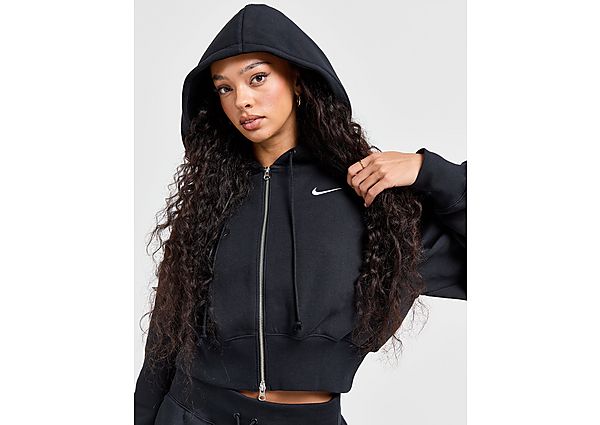 Nike Phoenix Crop Full Zip Hoodie Black