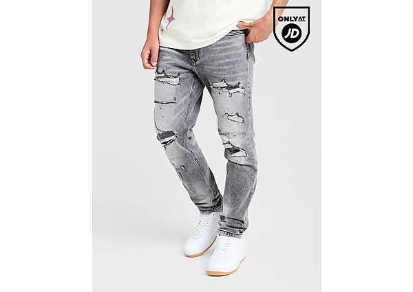 Supply & Demand Rhinestone Slim Ripped Jeans
