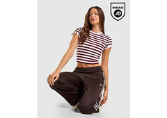 adidas Striped Ribbed T-Shirt pink