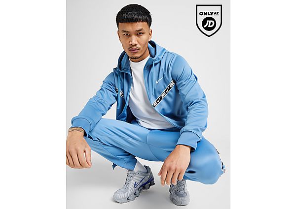 Nike Tape Polyknit Full Zip Hoodie Blue