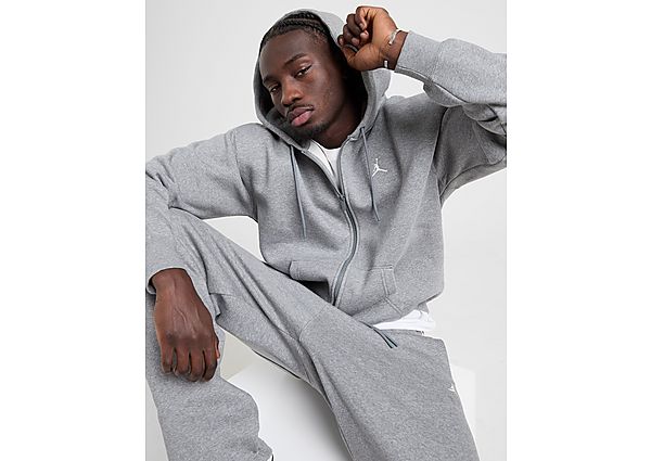 Jordan Brooklyn Fleece Oversized Full Zip Hoodie Grey