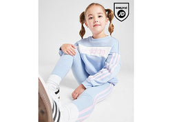 adidas Originals Girls' Linear Colour Block Crew Set Children Blue