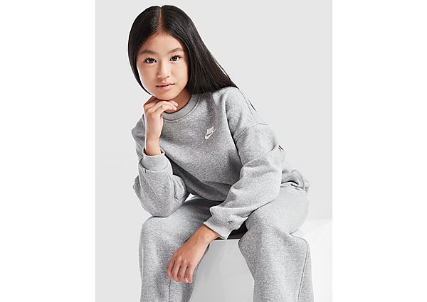 Nike Girls\' Club Fleece Crop Crew Sweatshirt Junior