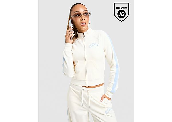 JUICY COUTURE Script Velour Track Top white