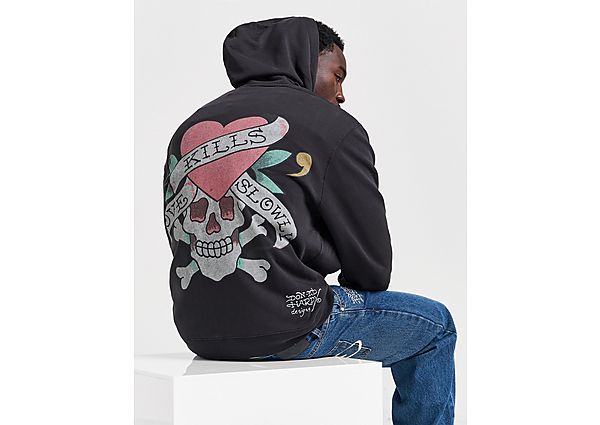 Ed Hardy Love Kills Zip Through Hoodie Black