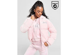 Juicy Couture Diamante Velour Padded Jacket Pink