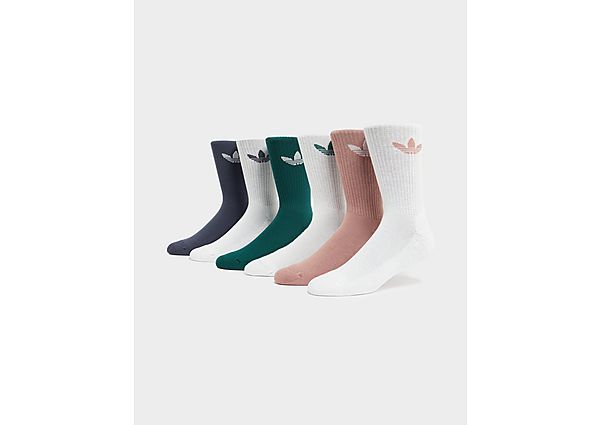 adidas Originals 6-Pack Trefoil Cushion Crew Socks Multi Coloured