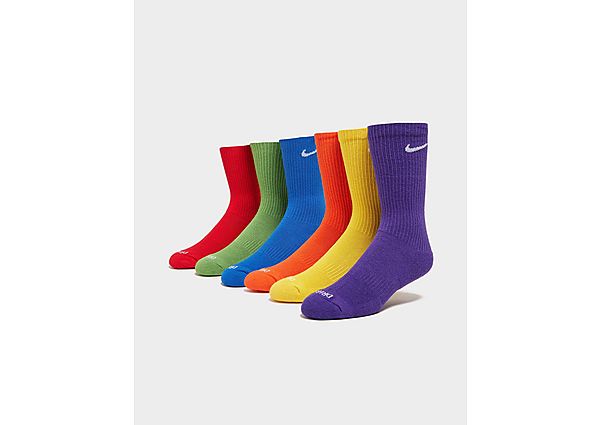 Nike 6-Pack Everyday Cushioned Training Crew Socks - Multi Coloured, Multi Coloured