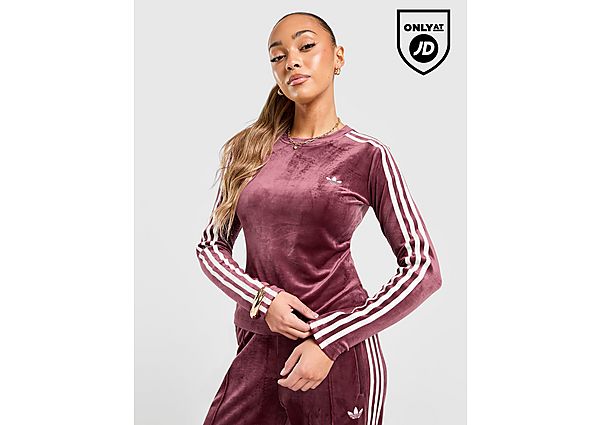adidas Originals Velour 3-Stripes Long Sleeve T-Shirt