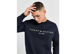 Tommy Hilfiger Logo Crew Sweatshirt Navy