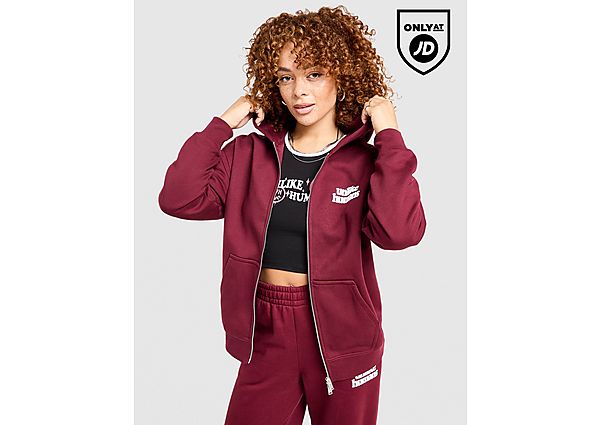 Unlike Humans Bubble Full Zip Hoodie - Burgundy, Burgundy