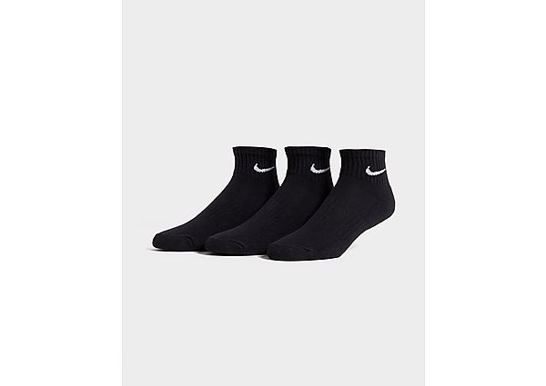Nike 3-Pack Cushioned Quarter Socks black