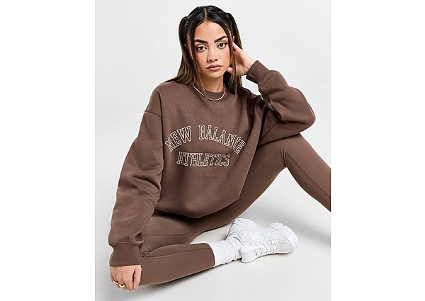 New Balance Linear Crew Sweatshirt Brown