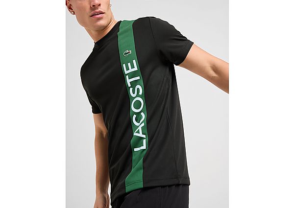 Lacoste Vertical Colour Block Wordmark T-Shirt Black