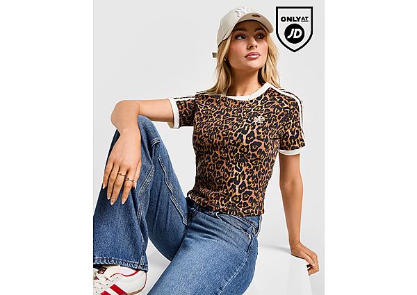 adidas Originals Leopard Print 3-Stripes T-Shirt