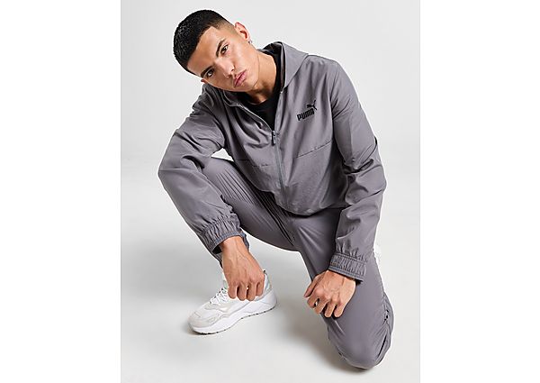 PUMA Core Woven Full Zip Hooded Jacket Grey