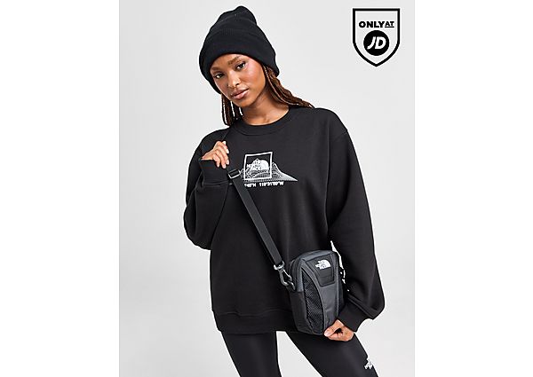 The North Face Mountain Box Logo Crew Sweatshirt Black