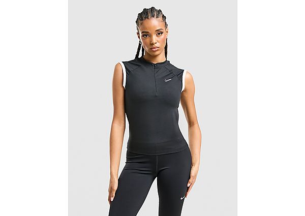 Nike Graphic Swoosh Fitted 1/4 Zip Sleeveless Top