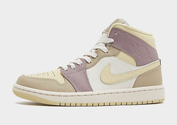 Jordan Air 1 Mid Women's Light Orewood Brown Khaki Taupe Grey Team Gold