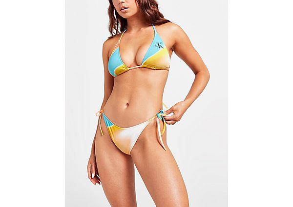 Calvin Klein Swim Marble Tie Bikini Bottoms Yellow