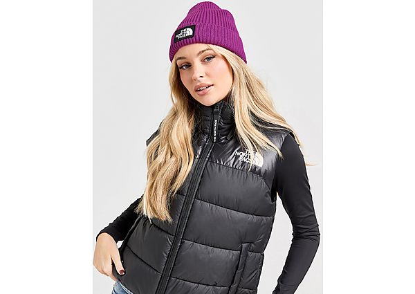 The North Face Logo Box Cuffed Beanie Hat Purple