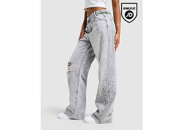 Hoodrich Spark Applique Wide Leg Jeans