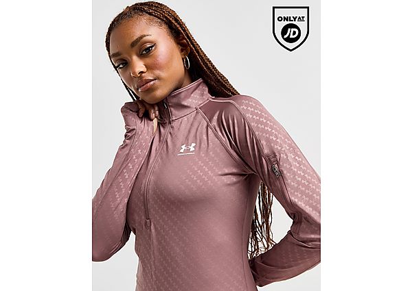 Under Armour Embossed All Over Print 1/2 Zip Top Brown