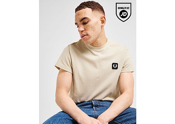 Fred Perry Badge Pique TShirt Stone