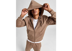 Jordan Essential Fleece Full Zip Hoodie Archaeo Brown/White