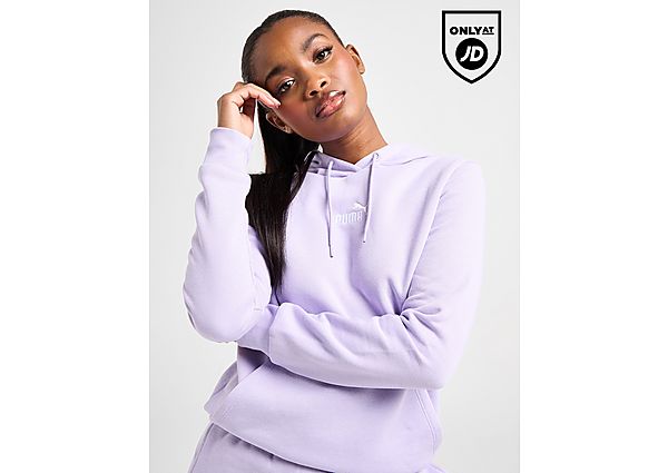 PUMA Small Logo Embroidered Hoodie Purple